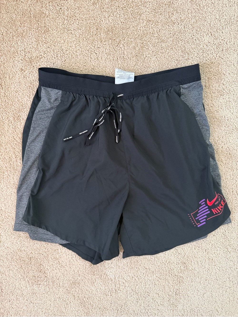 Nike Men’s Black 2-in1 Running Shorts